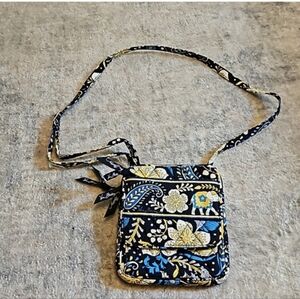 Vera Bradley Crossbody Bag - Navy and Gold Floral